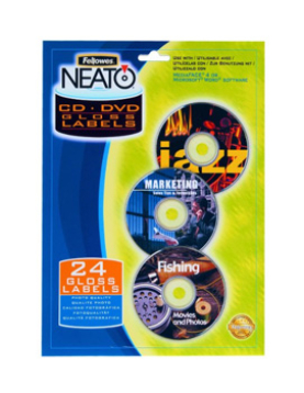 Etiquetas CD/DVD Fellowes 99963 Papel Brillante Cx24
