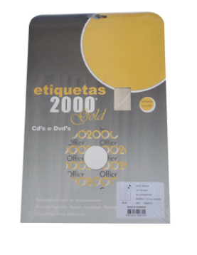 Etiquetas CD/DVD 117m Inkjet Metalizadas 10Fls 20un