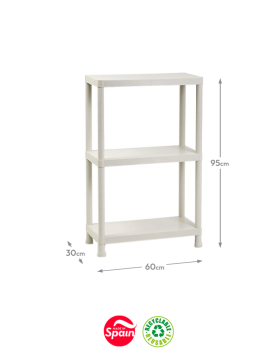 Estante 3 Prateleiras Stack 60x30x95cm Bege