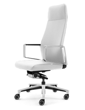 Cadeira Direção Giratória Semi-Pele Caravel Branco