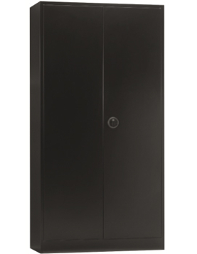 Armario Portas Bater 4 Prateleiras Fechadura Rotativa Preto