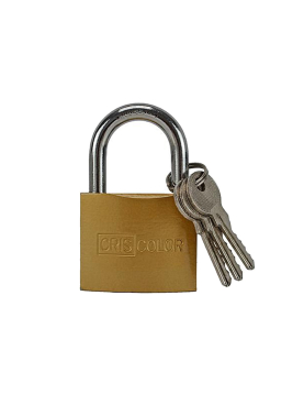 Cadeado 50x75mm Dourado com Chaves
