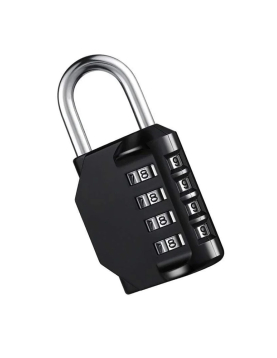 Cadeado 30mm Preto IP68 Reajustável com Código 4 Dígitos