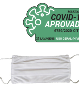 Máscara Reutilizável 50 Lavagens Adulto Branco 3un