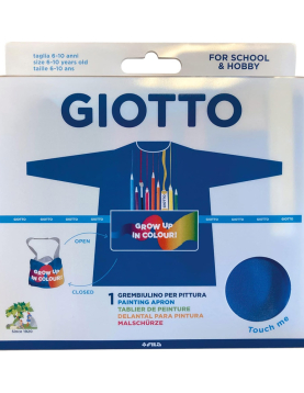 Bata Avental Plástico Lavável Giotto para Pinturas Azul