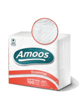 Guardanapos 22x22 2Fls Branco Amoos 100un