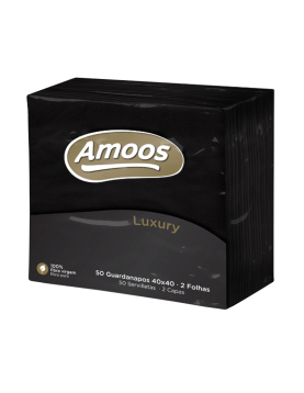 Guardanapos 40x40 2Fls Preto Amoos Luxury 50un