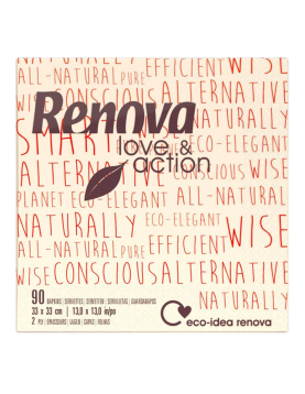 Guardanapos 33x33 2Fls Reciclados Renova Love&Action 90un