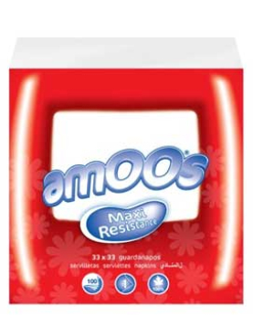 Guardanapos 33x33 1Fl Branco Amoos 100un