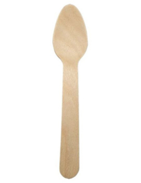 Colheres Sobremesa Madeira 12,5cm 100un