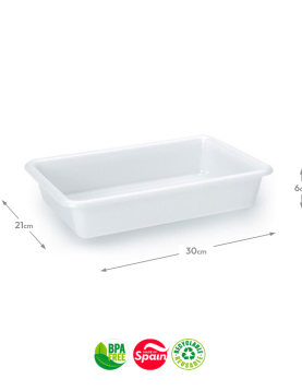 Tabuleiro Hotelaria 30x21x6cm 2L Branco