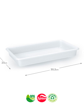 Tabuleiro Hotelaria 30,5x23x6cm 2,5L Branco