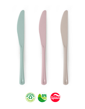 Facas Plástico Reutilizáveis 26cm Sortido 6un