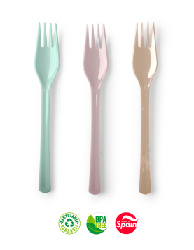 Garfos Plástico 26cm Reutilizáveis Sortido Pack 6un