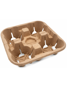 Bandeja Cartão To Go 19,5x19,5cm 4 Copos 50un