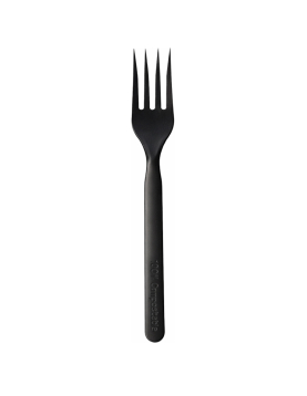 Garfos C-PLA Reutilizáveis 17cm Preto 100un
