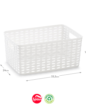 Caixa Arrumação Rattan Nº3 10L Branco
