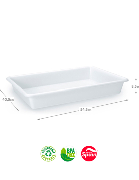 Tabuleiro Hotelaria 40,5x54,5x8,5cm 13L Branco