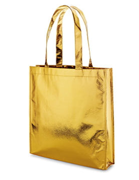 Saco de Compras Non-Woven Dourado Laminado