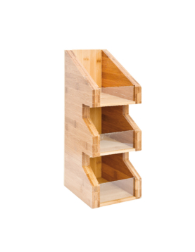 Organizador Copos / Tampas / Palhinhas Bambu 15x18x40cm