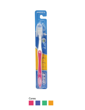 Escova de Dentes Oral-B 1.2.3 Média Cores Sortidas 1un