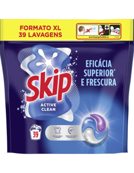 Detergente Cápsulas Máquina Roupa Skip Active Clean 39un