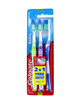 Escova de Dentes COLGATE Extra Clean 2+1un