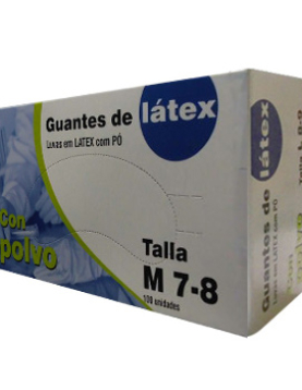 Luvas Látex Tamanho M c/Pó 100un