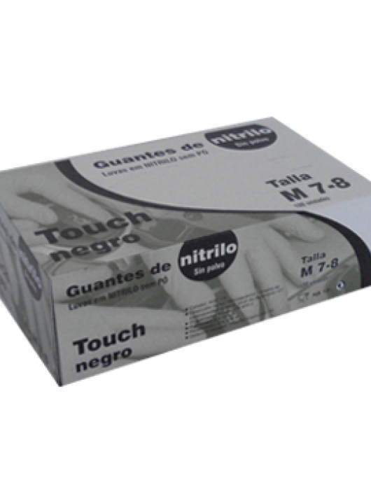 Luvas Nitrilo Tamanho M s/Pó Preto 100un