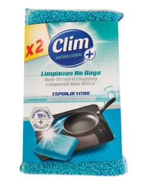 Esfregão Esponja Vitrocerâmica Clim Antibactérias 2un