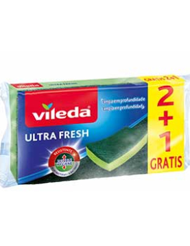 Esfregão Esponja Salva Unhas Vileda Ultra Fresh 2+1 Grátis