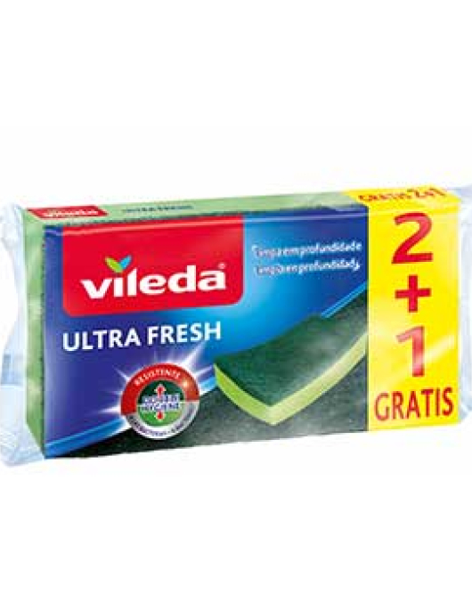 Esfregão Esponja Salva Unhas Vileda Ultra Fresh 2+1 Grátis