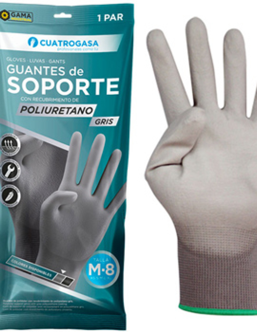 Luvas Poliuretano Tamanho 7 (S) Cinzentas (Par)
