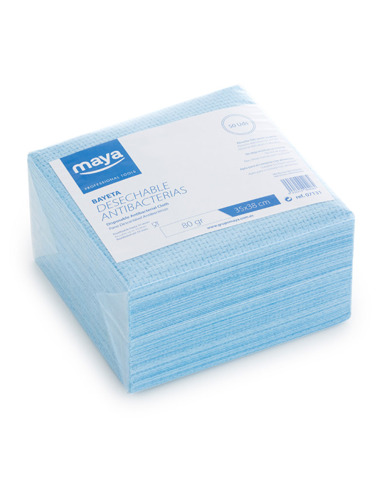 Pano Antibacteriano Descartável 35x38cm 80g Azul Pack 50un