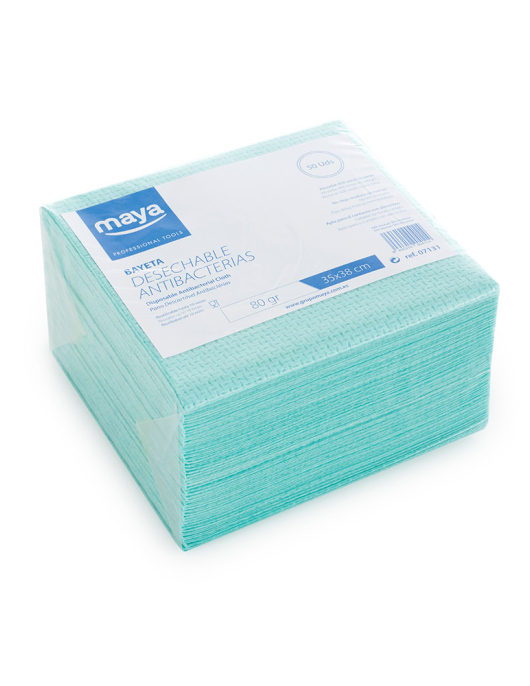 Pano Antibacteriano Descartável 35x38cm 80g Verde Pack 50un