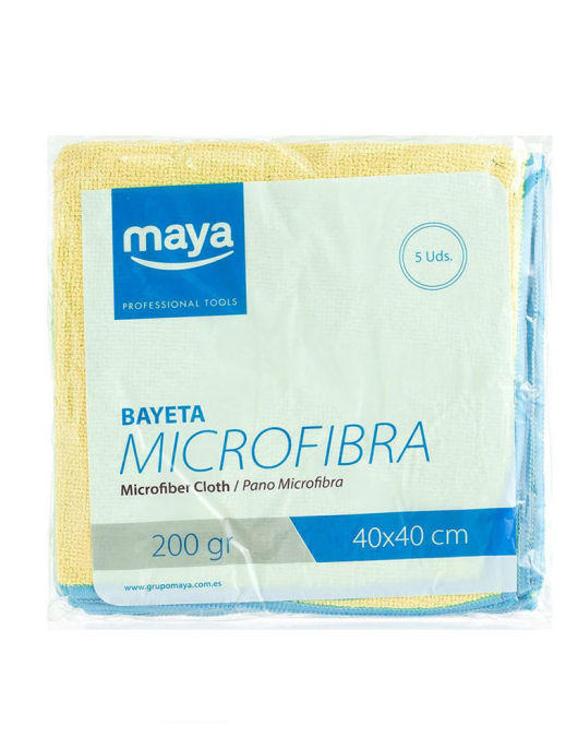 Pano Microfibra 40x40cm 200g Terry Amarelo Pack 5un