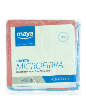 Pano Microfibra 40x40cm 200g Terry Vermelho Pack 5un