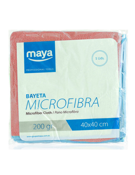 Pano Microfibra 40x40cm 200g Terry Vermelho Pack 5un