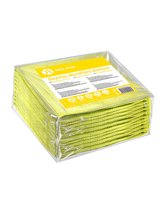 Pano Microfibra 30x40cm 280g Terry Amarelo Pack 10un