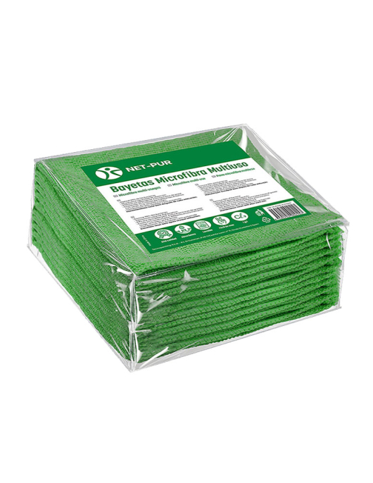 Pano Microfibra 30x40cm 280g Terry Verde Pack 10un