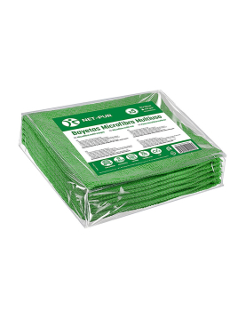 Pano Microfibra 35x38cm 240g Terry Verde Pack 5un