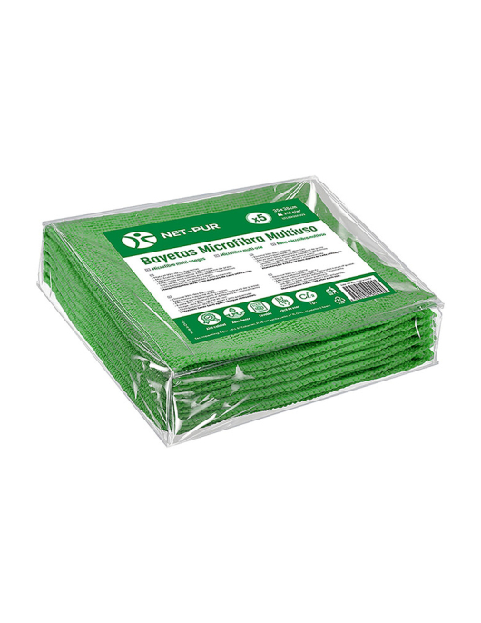 Pano Microfibra 35x38cm 240g Terry Verde Pack 5un