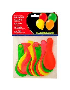 Balões Fluorescentes Cores Sortidas Pack 15un