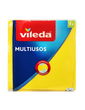 Pano 36x33cm Multiusos Vileda Amarelo Pack 3un