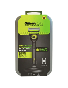 Máquina Manual Gillette Labs Neon Estojo Viagem + 2 Recargas
