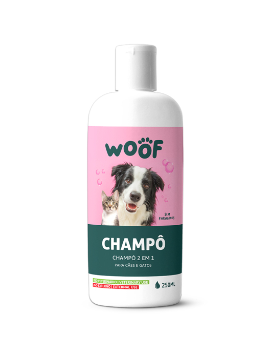 Champô para Cães e Gatos 2 em 1 WOOF 250ml