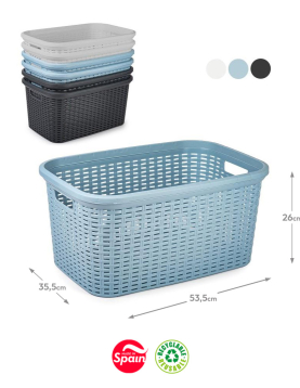 Cesto Roupa Rattan 35L Sortido 1un