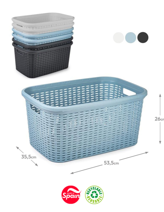 Cesto Roupa Rattan 35L Sortido 1un