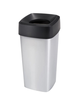 Contentor 60L Quadrado Cinza Cube com Tampa