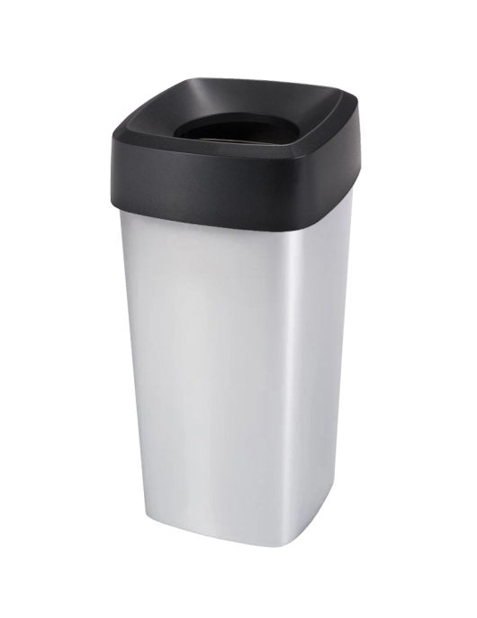 Contentor 60L Quadrado Cinza Cube com Tampa